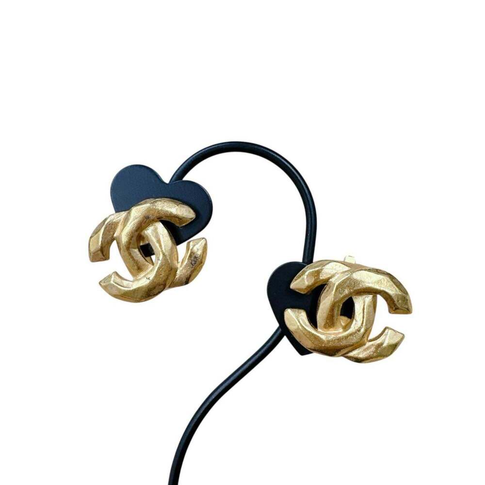 CHANEL Authentic Vintage Gold Logo Earrings - Picture 2 of 7